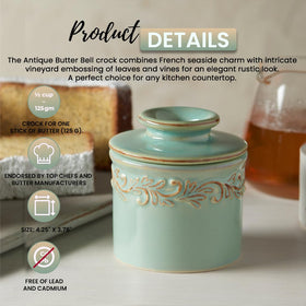Butter Bell New Bone China finish offers durable, dishwasher-safe performance.