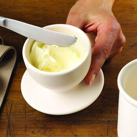 Butter Bell on counter ready for everyday breakfasts and snacks.