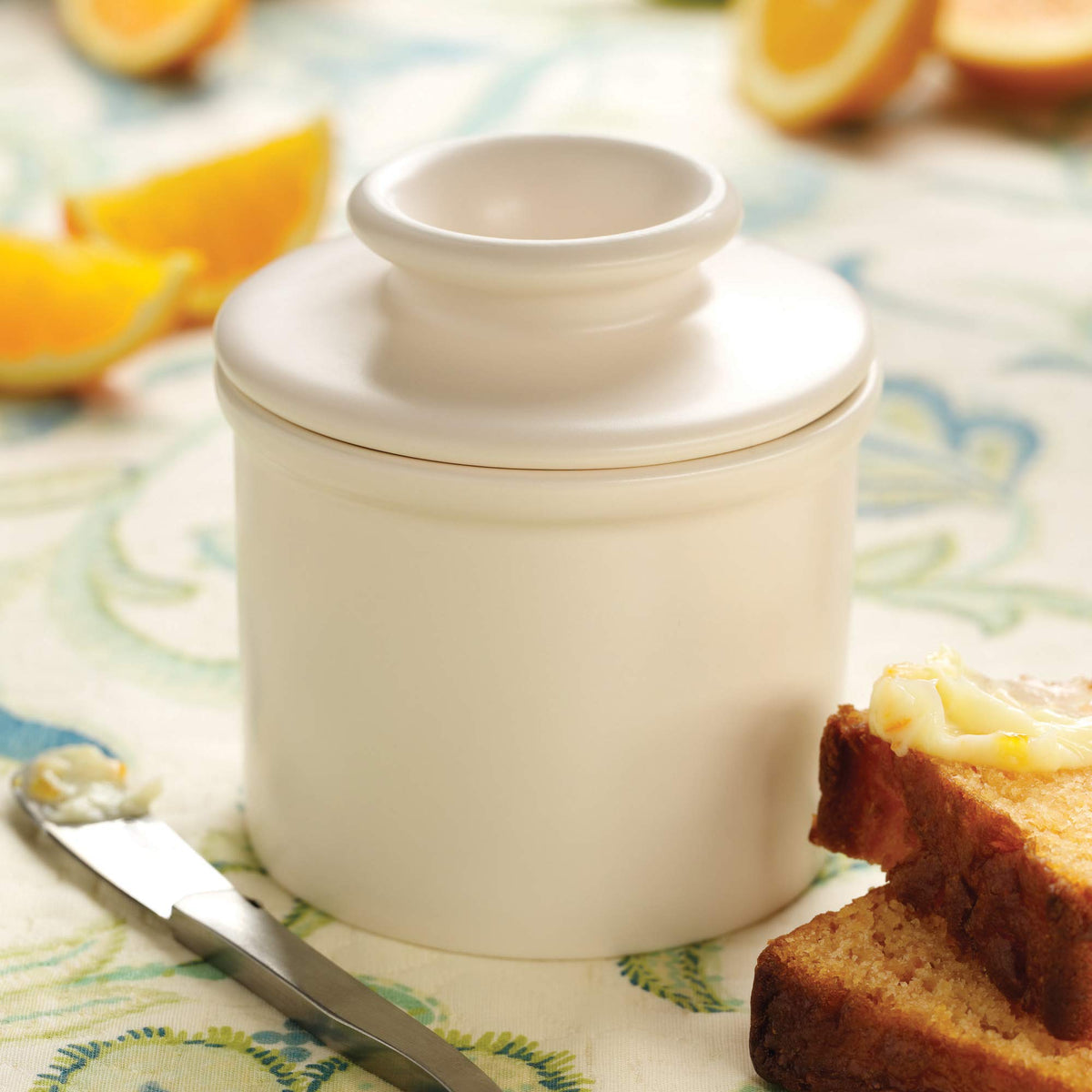 Butter Bell Two-Piece Design combining lid and base for easy use.