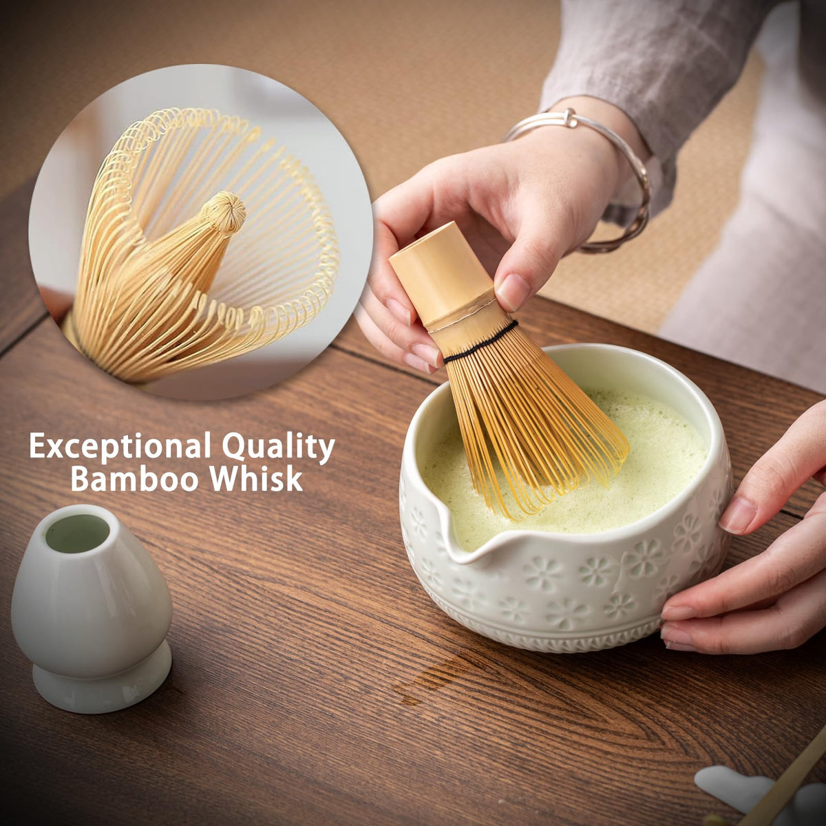 Buucup Matcha Whisk Set bamboo scoop for precise measurement