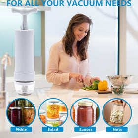 BUVLIVU Mason Jar Vacuum Sealer Kit regular-mouth setup preserves sauces and grains.