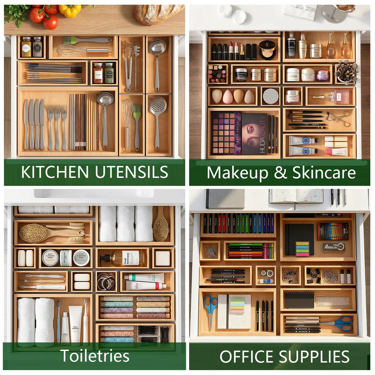 Buwheekoki makeup organizer keeps cosmetics tidy and within reach.