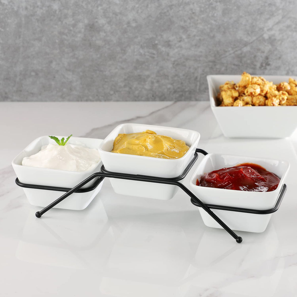 Salsa dipping bowls by Buyajuju stay deep and spacious for sauces and dips.