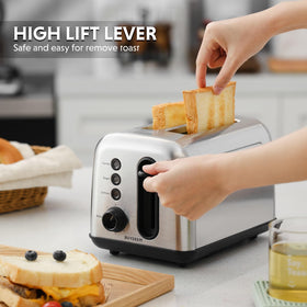Buydeem DT420 toaster control panel with 6 shade settings and LED indicators.