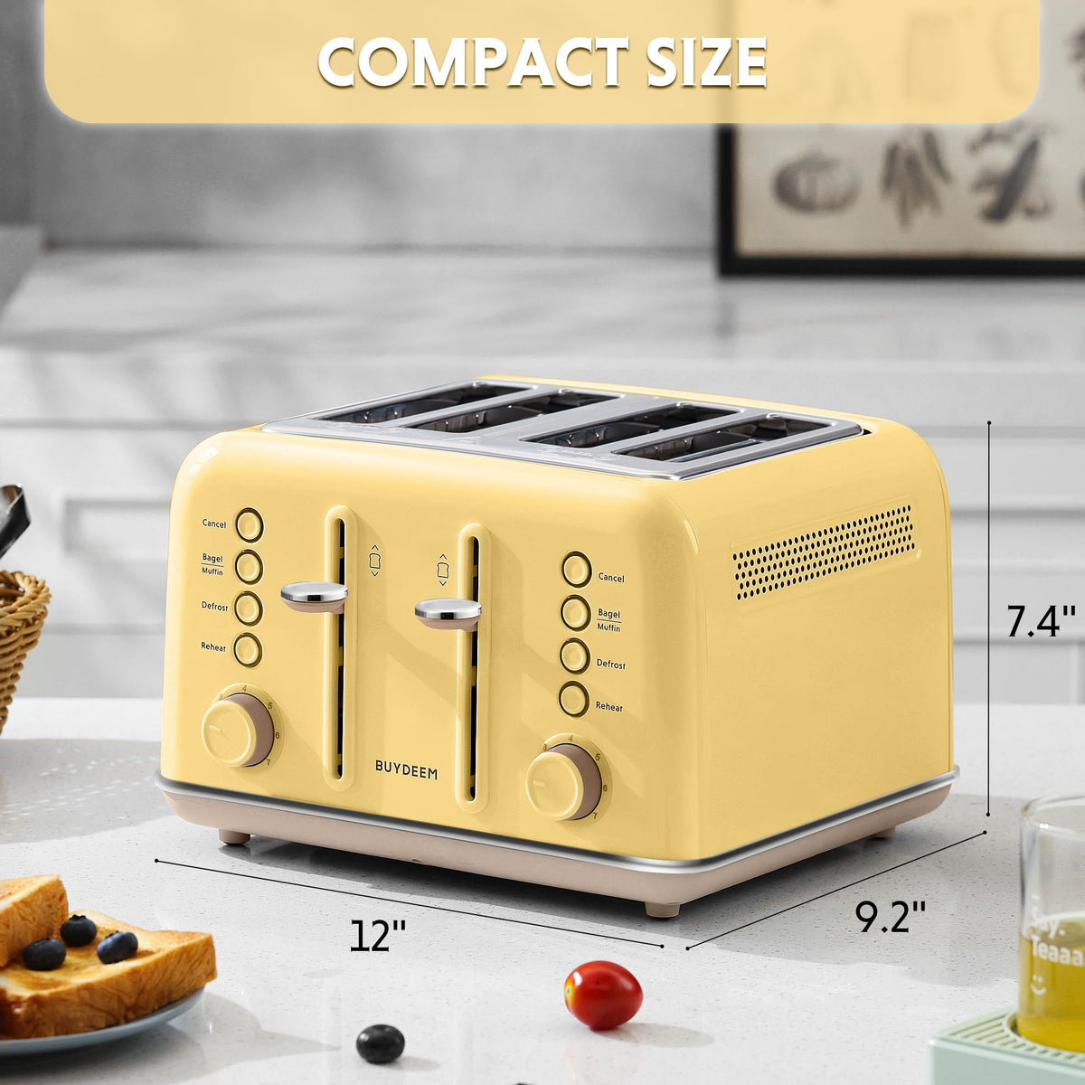 Buydeem DT640 defrost function thaws bread evenly.