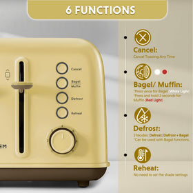 Buydeem DT640 slot detail reveals extra wide 1.5-inch slots for bagels.