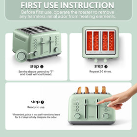 BuyDEEM DT640 control panel shows 7 shade settings for precise browning.