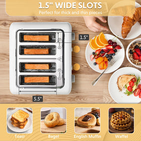 BUYDEEM DT640 extra-wide slots toast thick bread evenly