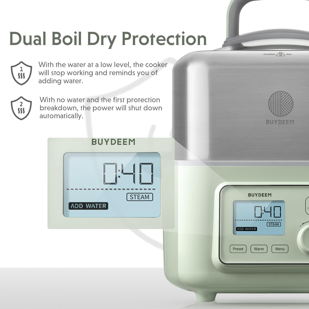 BUYDEEM G553 control panel with easy one-touch programs