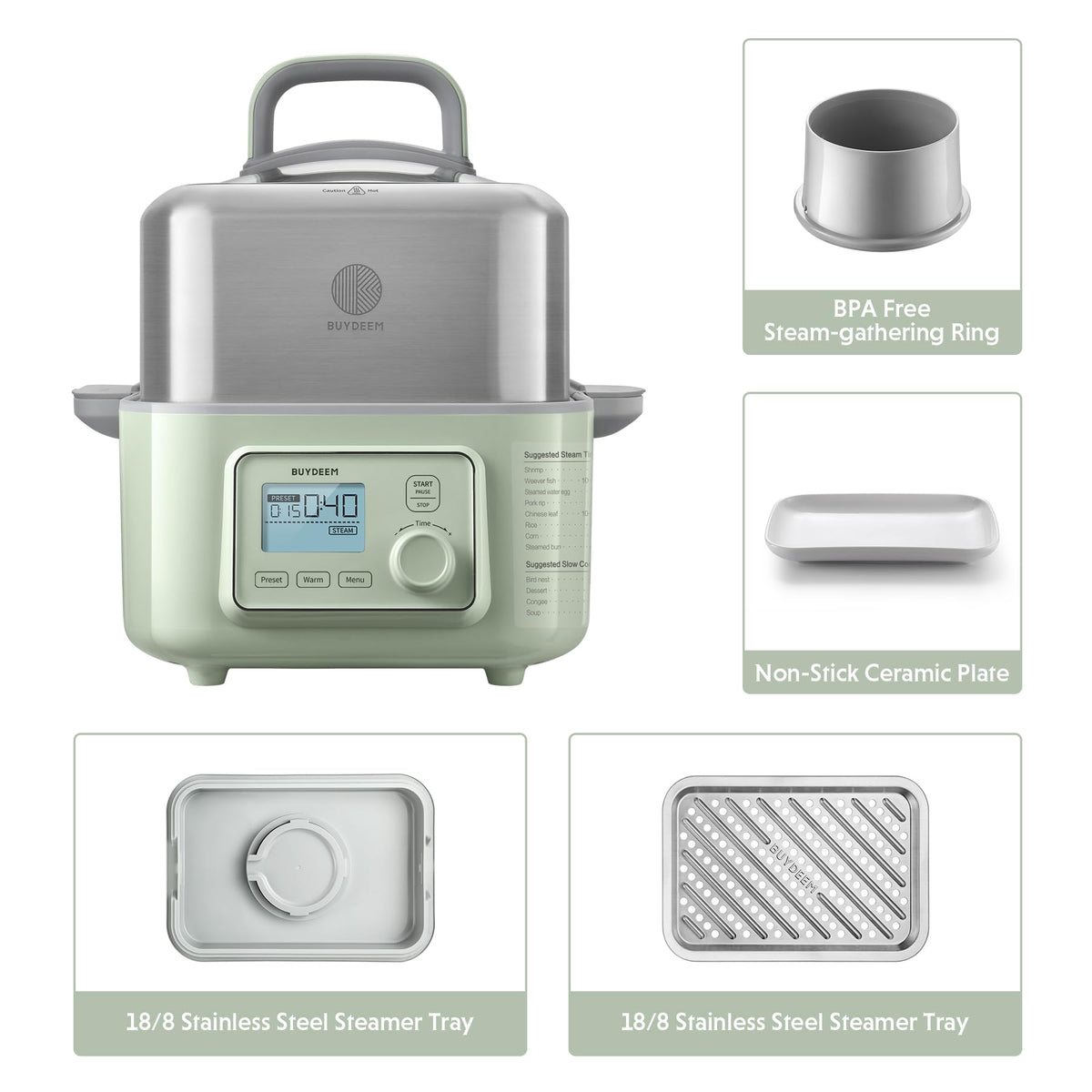 BUYDEEM G553 keep-warm function maintains temperature for later meals