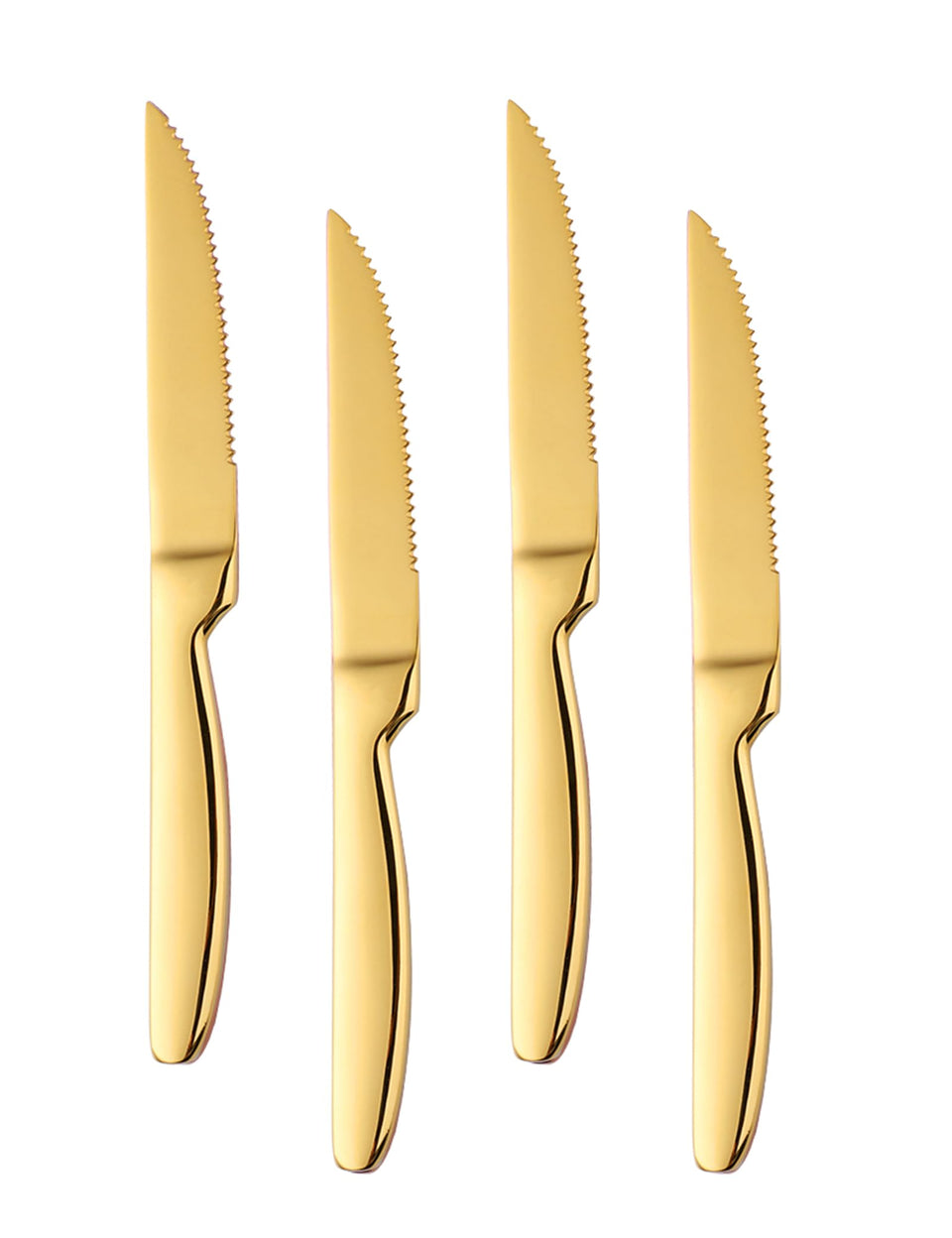 Buyer Star steak knife set 4-piece edge close-up for precise, effortless steak cuts