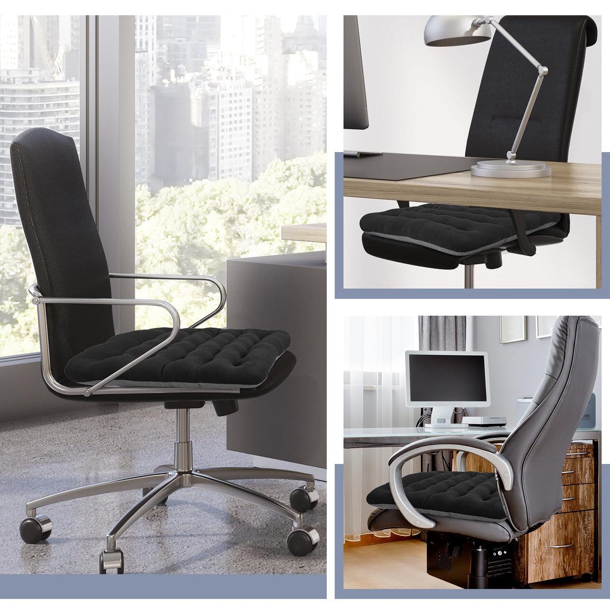 Buyue cushion with dimension label 16.5 by 15.7 by 1.6 inches on display.