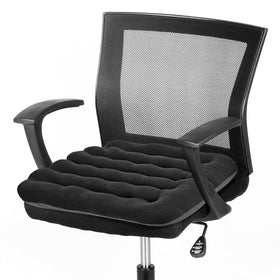 Buyue velvet office chair cushion in black, soft non-slip seat pad for comfortable desk seating.