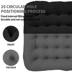 Buyue cushion on a kitchen chair demonstrating versatile dining comfort.