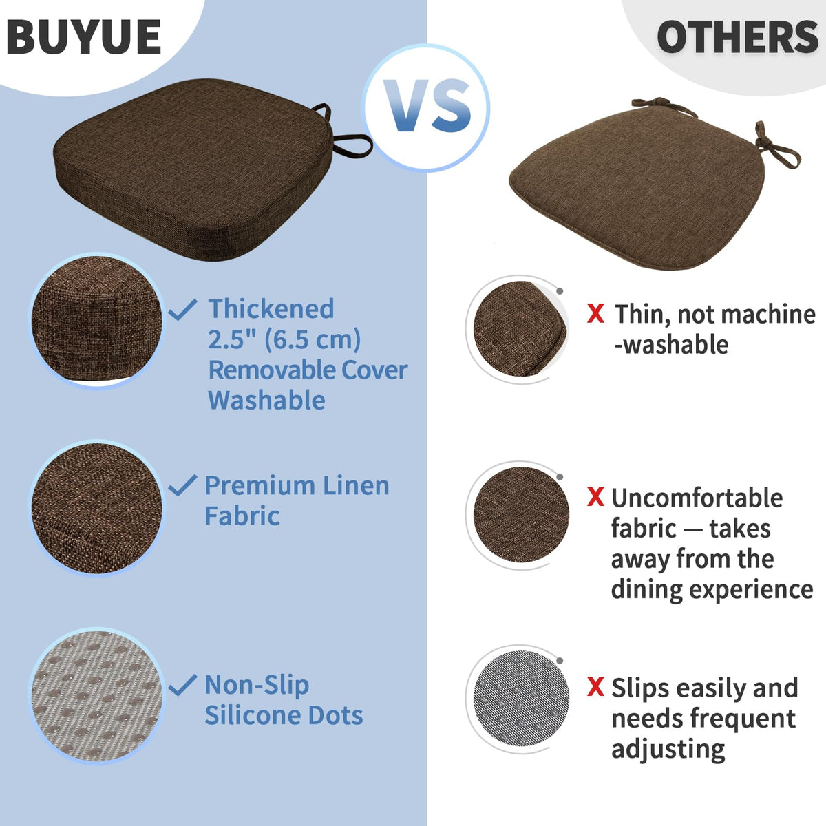 BUYUE includes felt pads for furniture protection and easy setup.