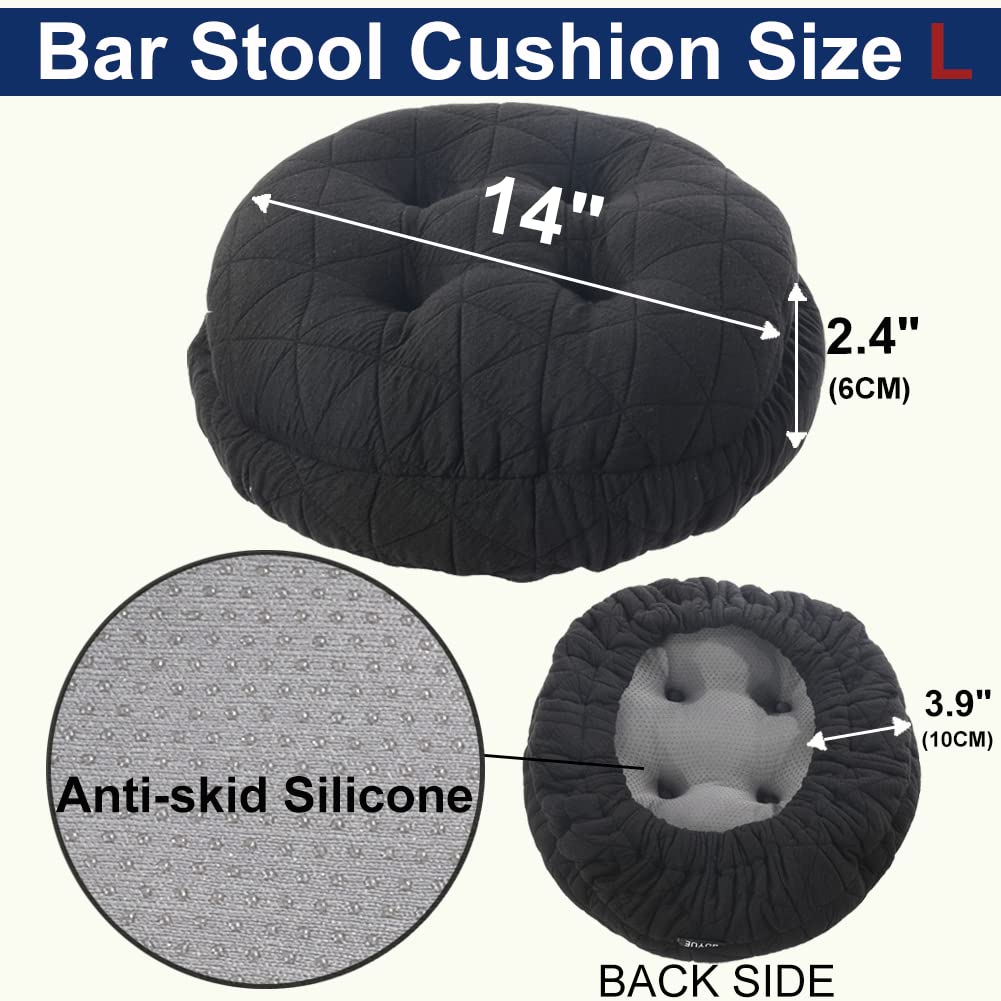 BUYUE round bar stool cushion showing 2.4 inch plush thickness