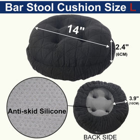 BUYUE round bar stool cushion showing 2.4 inch plush thickness