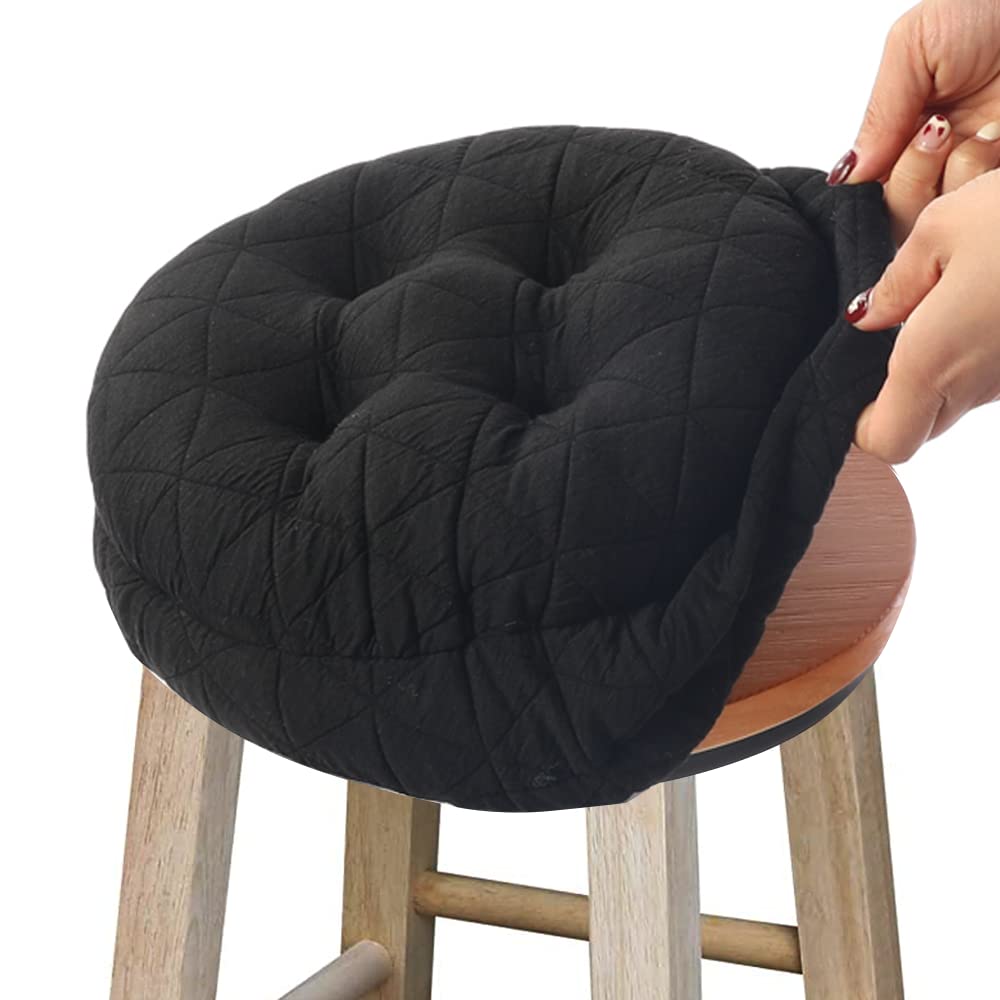 BUYUE round bar stool cushion in dia 14 jacquard fabric for comfy seating
