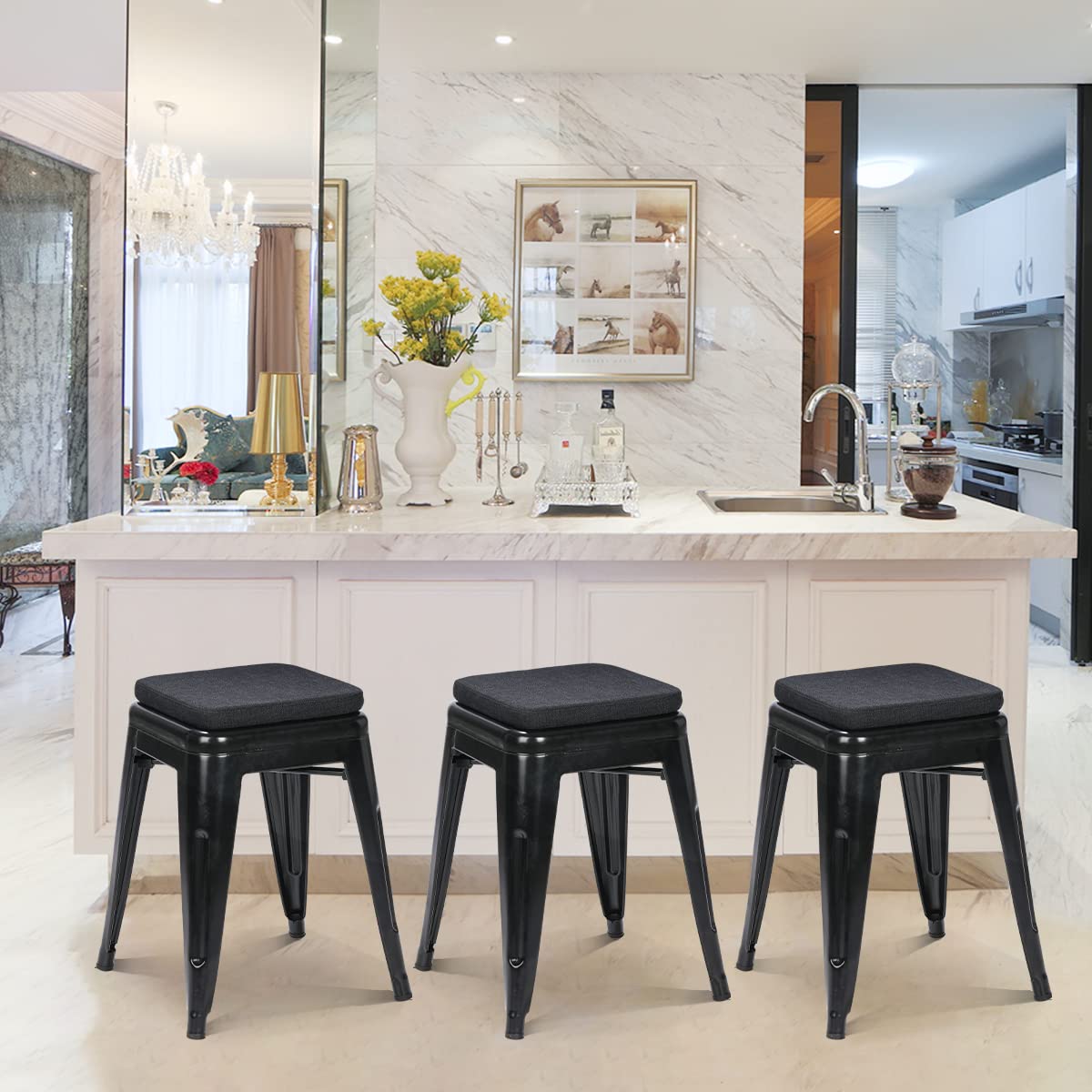 BUYUE 11x11 inch cushions designed for bar stools in cafes and homes.