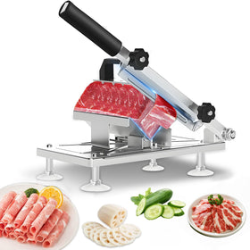 Bwhhoxi manual frozen meat slicer assembly shows a sturdy setup for stable slicing