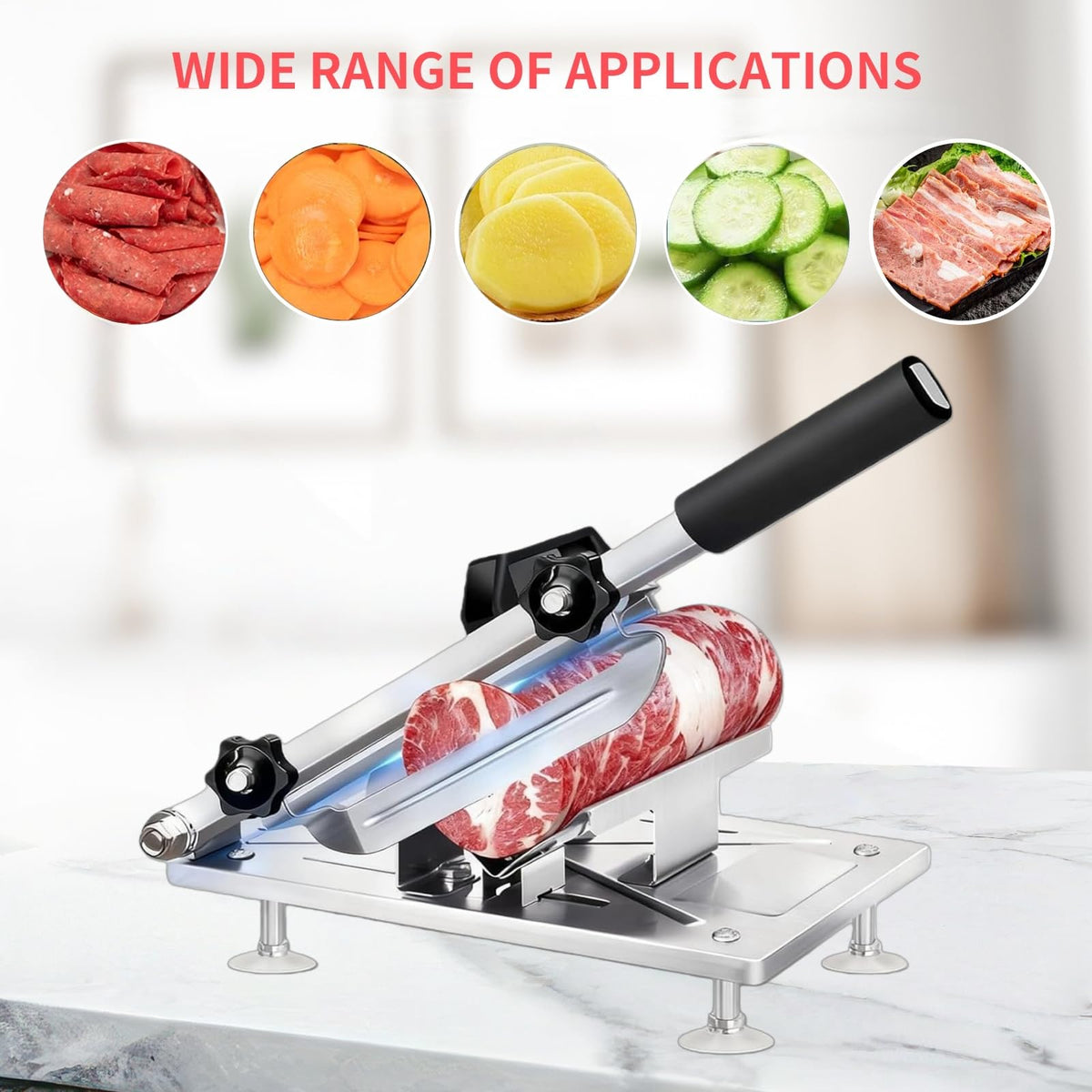 Bwhhoxi meat press cover prevents slipping for even cuts