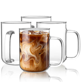 BWODYAY 20oz glass mug with handle, easy to grip during daily coffee rituals.