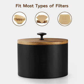 BWODYAY coffee filter holder with filters shows versatility for pods or candy.
