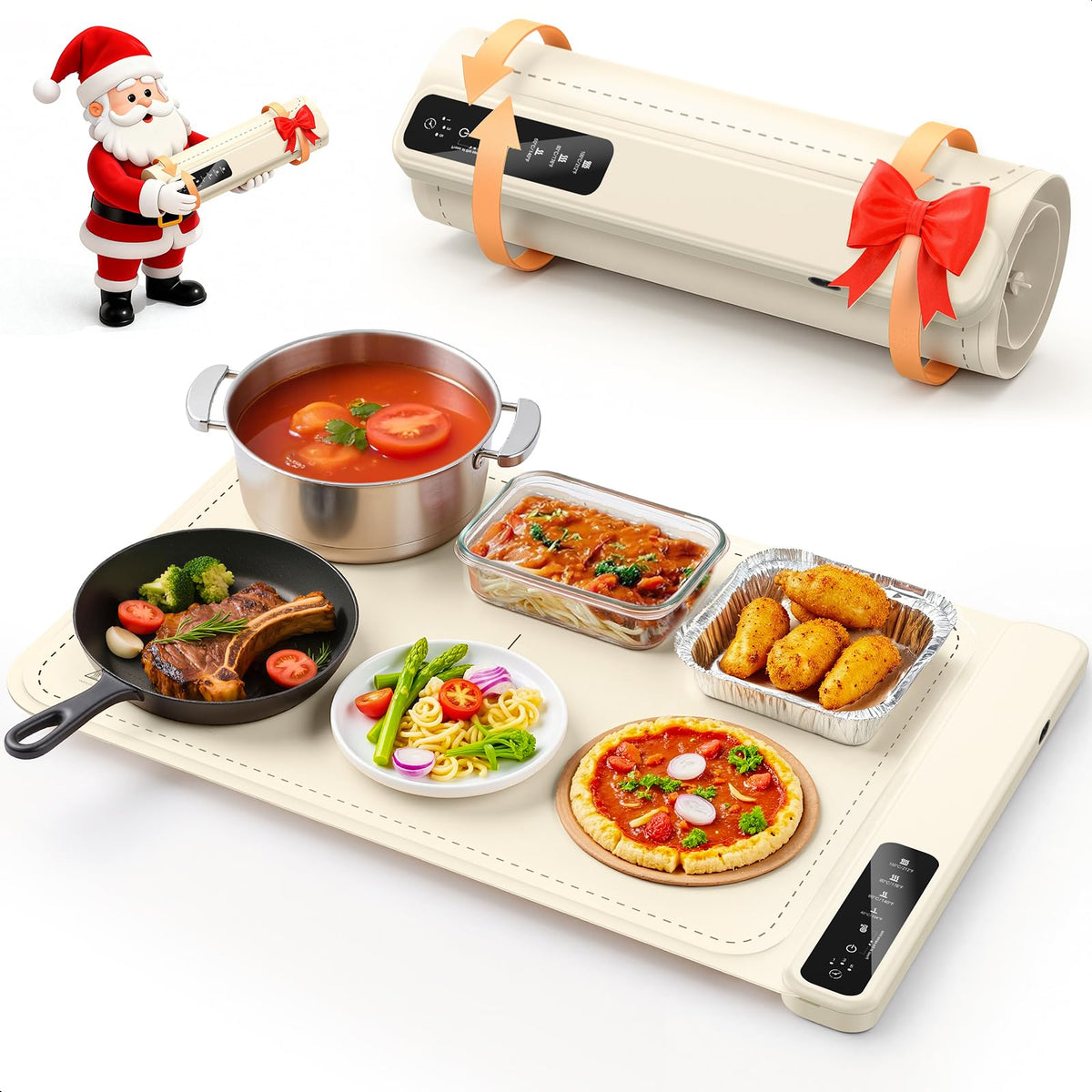 BXJUW warming mat shows 8-second heat with even warmth for family meals.