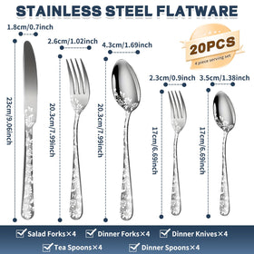 BXNSEN knife-fork-spoon collection highlighting durable stainless steel and rust resistance.