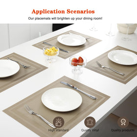 Bxzandya placemats heat resistant up to 176F protect surfaces during hot dishes.