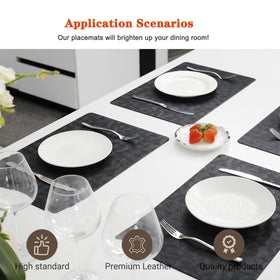 BxzanDya placemats heat-resistant surface guards tabletops during meals.