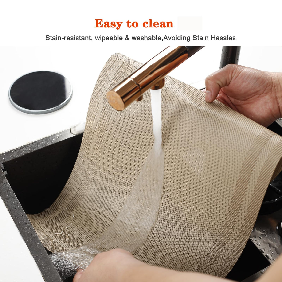 Bxzandya placemats with non-slip bottom keep plates stable during busy meals.