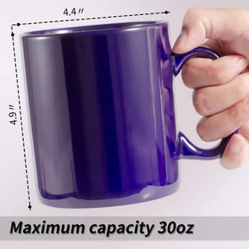 BYCNZB cobalt-glaze ceramic mug with glossy finish for desk use