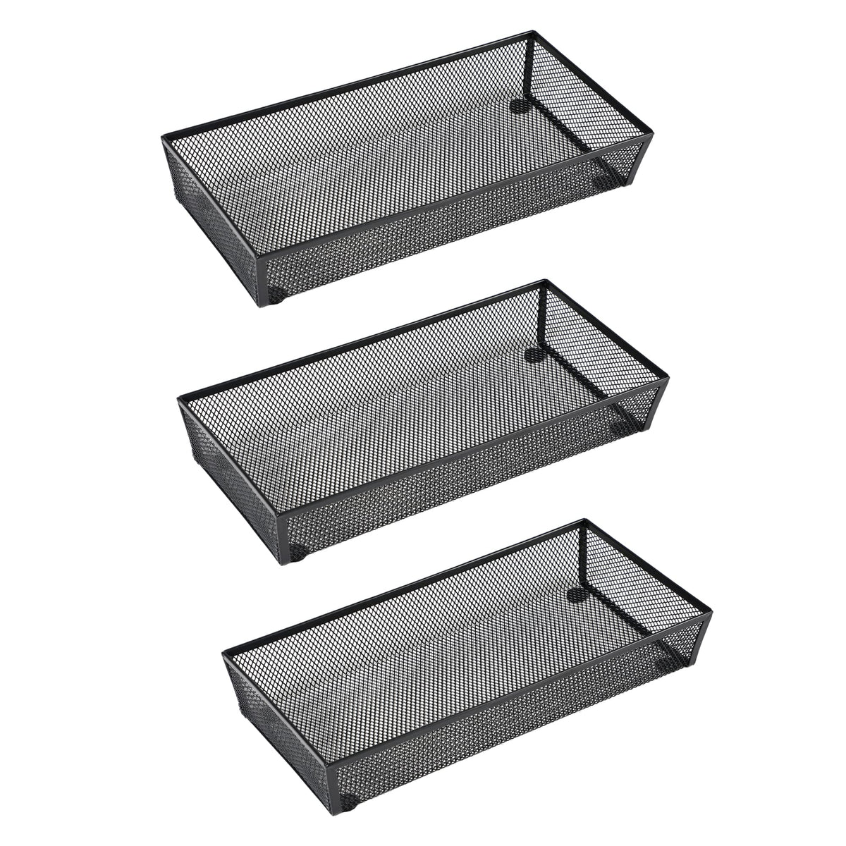 BYCY 3-pack mesh flatware drawer organizer keeps utensils neatly sorted and accessible.