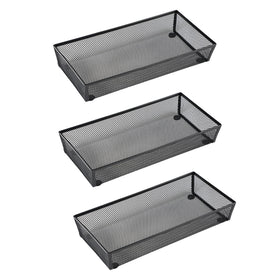 BYCY 3-pack mesh flatware drawer organizer keeps utensils neatly sorted and accessible.