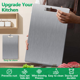 BYEHOVOO titanium cutting board dishwasher-safe top rack, easy cleaning after meals