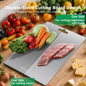 BYEHOVOO titanium cutting board dishwasher-safe and easy to clean after prep