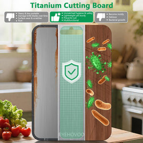BYEHOVOO titanium cutting board double-sided design for separating raw and cooked foods