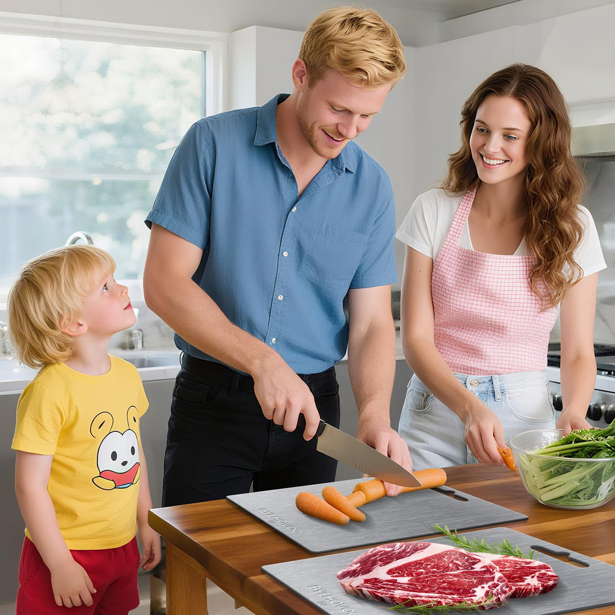 BYEHOVOO titanium cutting board durable metal surface designed for long-term use