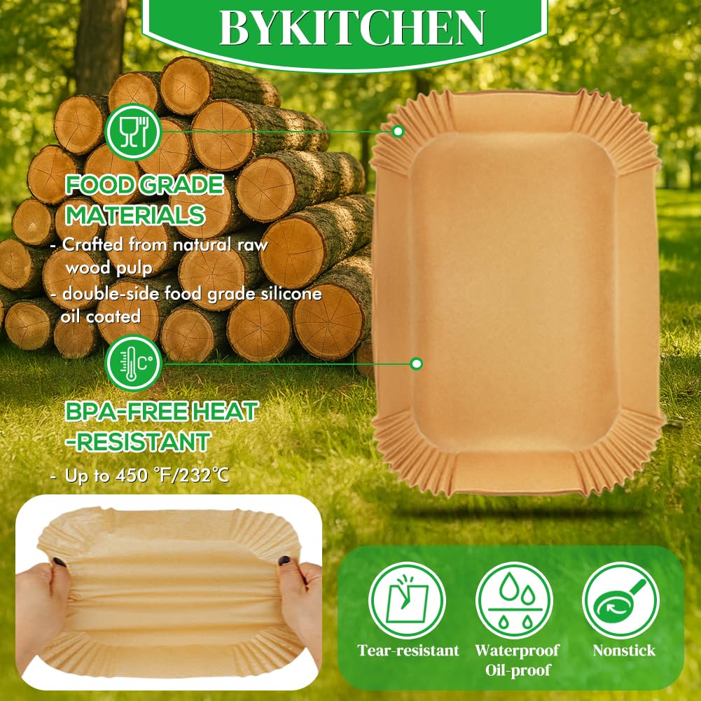 BYKITCHEN 300pcs liners for Ninja SL401, compatible with double-stack units for cleaner cooking