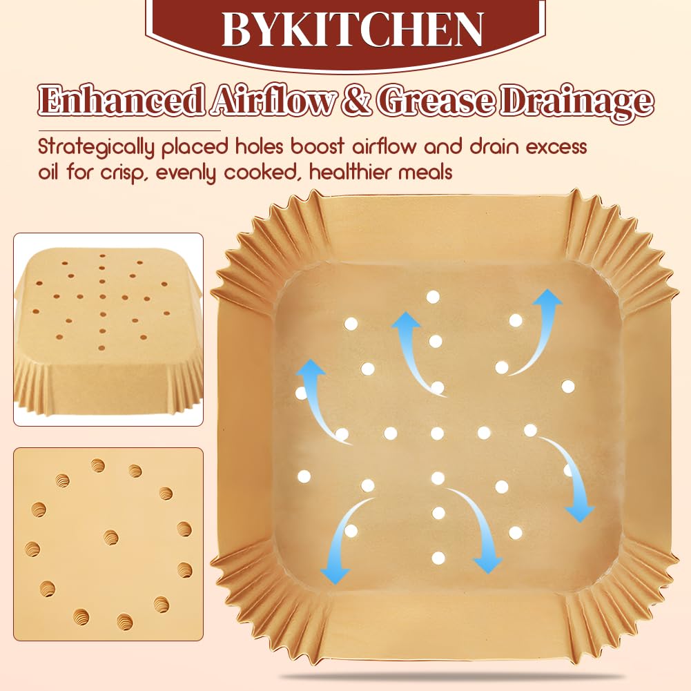 BYKITCHEN 300pcs perforated liners ideal for daily cooking and quick cleanup