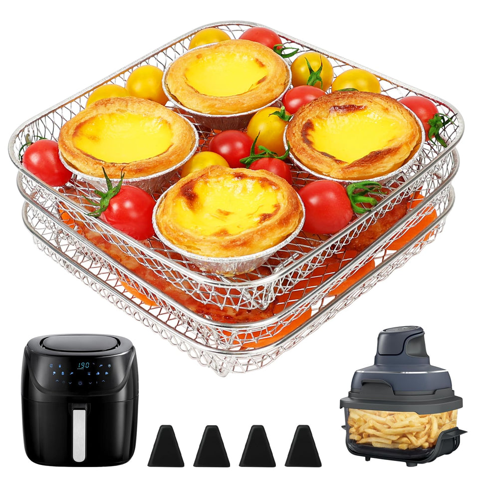 BYKITCHEN 7-inch air fryer rack stacked for more cooking capacity.