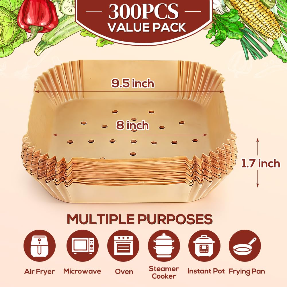 BYKITCHEN 8in square airfryer liners help keep baskets clean and contained