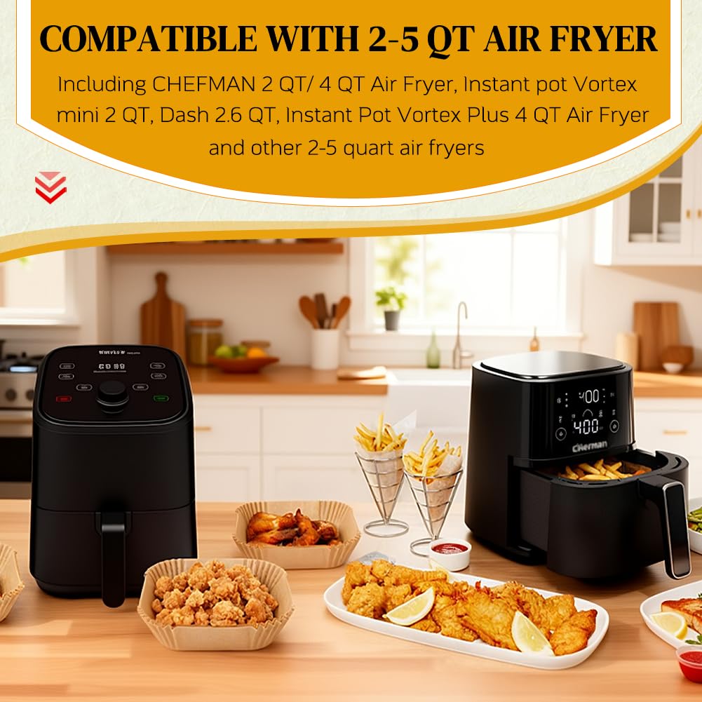 BYKITCHEN 8-inch outer diameter liner covers basket edges during cooking