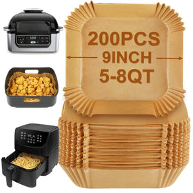 BYKITCHEN air fryer paper for Ninja AG301 top view showing grease-free cleanup