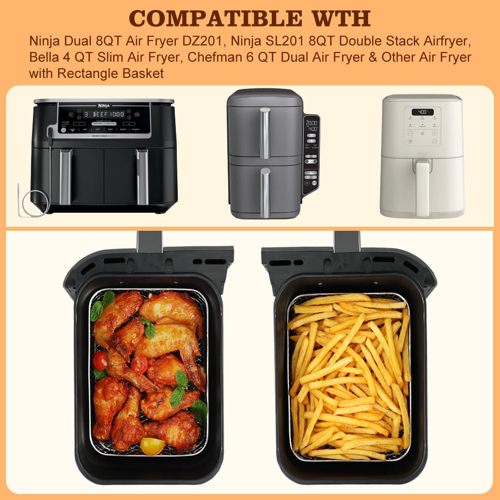 BYKITCHEN air fryer rack for Bella 4QT Slim saves space while cooking