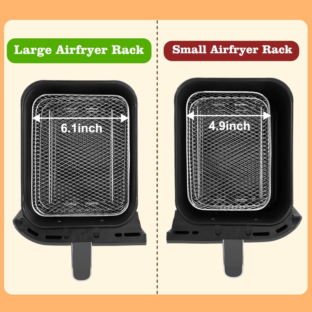 BYKITCHEN air fryer rack for ChefMan 6QT dual compatible expands capacity