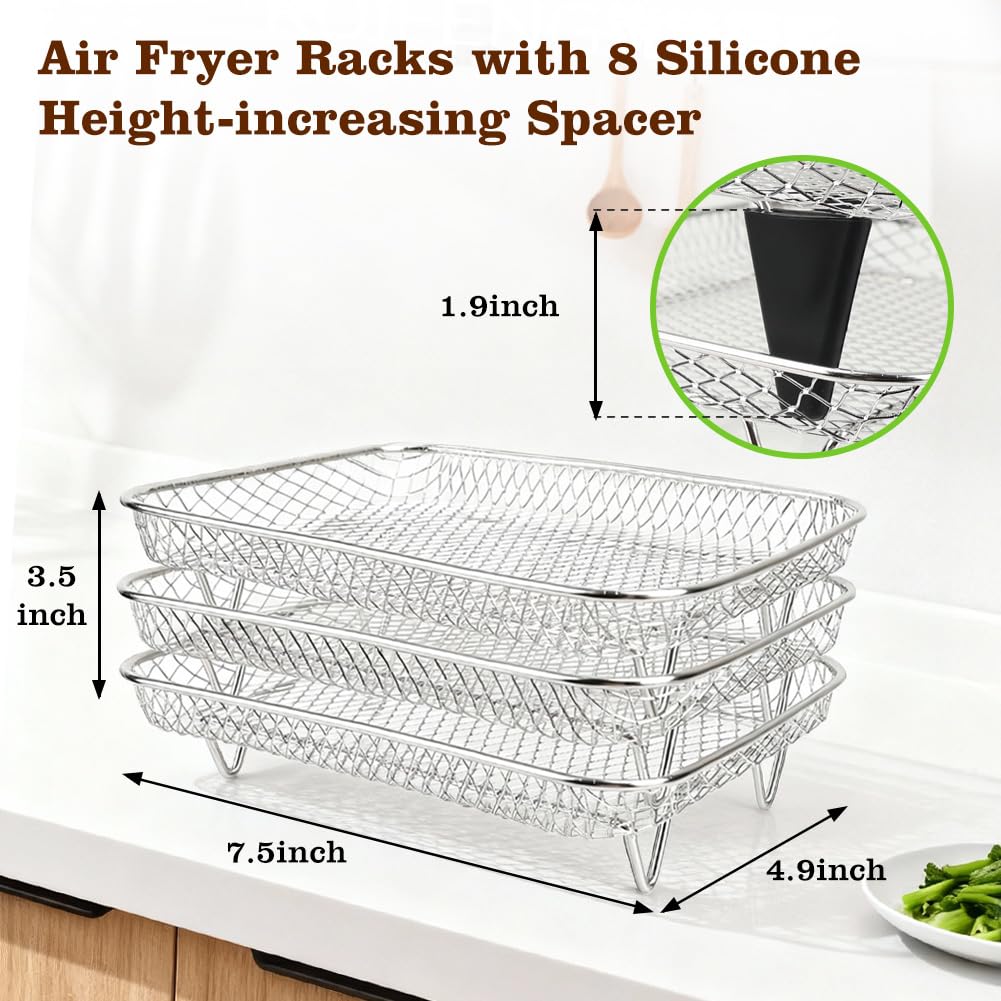 BYKITCHEN air fryer rack for Ninja SL201 double stack increases capacity