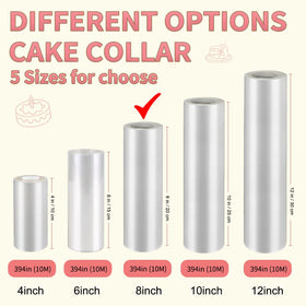BYKITCHEN cake collar wrapped around cake for seamless edge definition