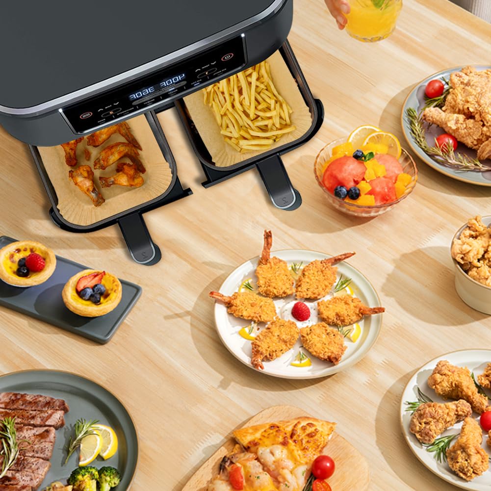 Compatibility guide showing Ninja and other dual-zone fryers